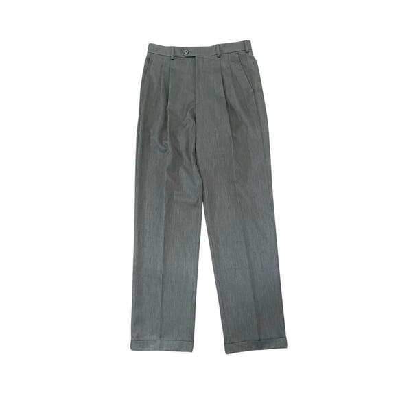 Geoffrey Beene Mens 34x34 Gray Polyester Dress Pants Pleated Cuffed - Picture 1 of 6
